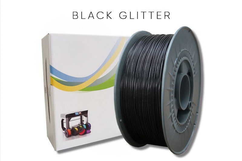 Filamento PLA 1Kg 1,75 Preto c/Glitter